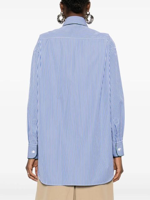 ETRO logo-embroidered striped cotton shirt - Blue - zdjęcie produktu nr 2