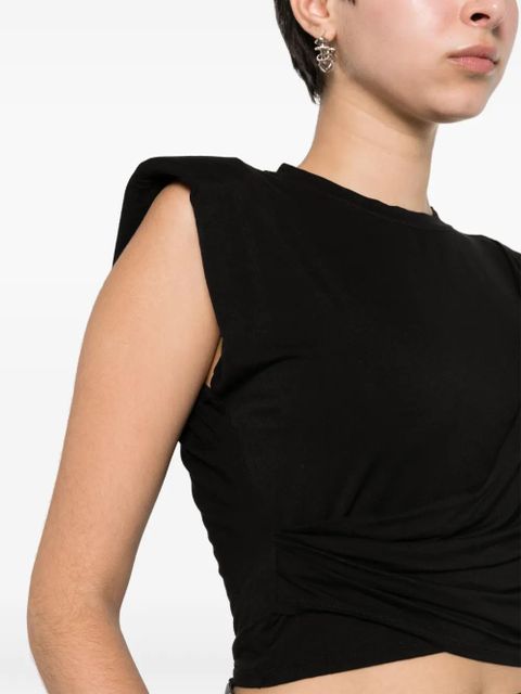 Simkhai Signature Estelle draped-detail top - Black