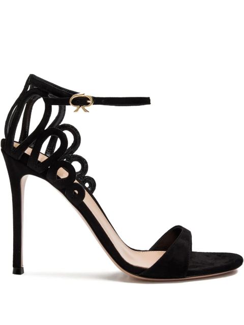 Gianvito Rossi 105mm Elisa cut-out suede sandals - Black - zdjęcie produktu nr 1