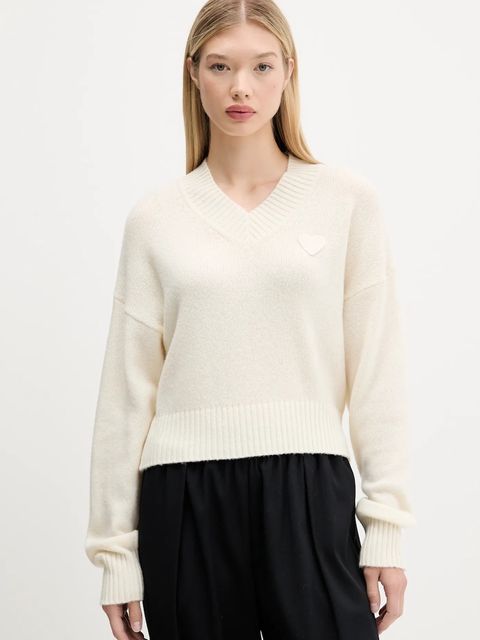 Hugo Blue sweter wełniany damski kolor multicolor 50543059