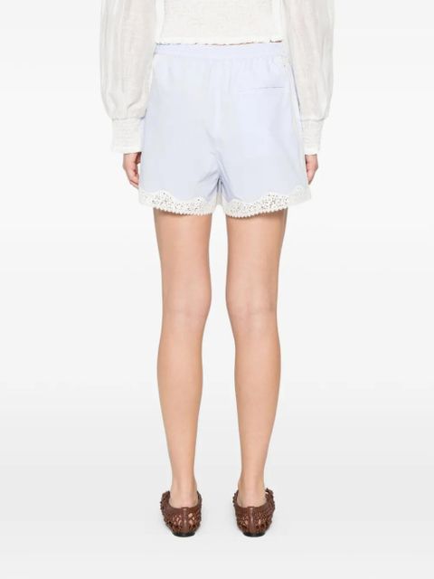 SANDRO lace-detail shorts - Blue