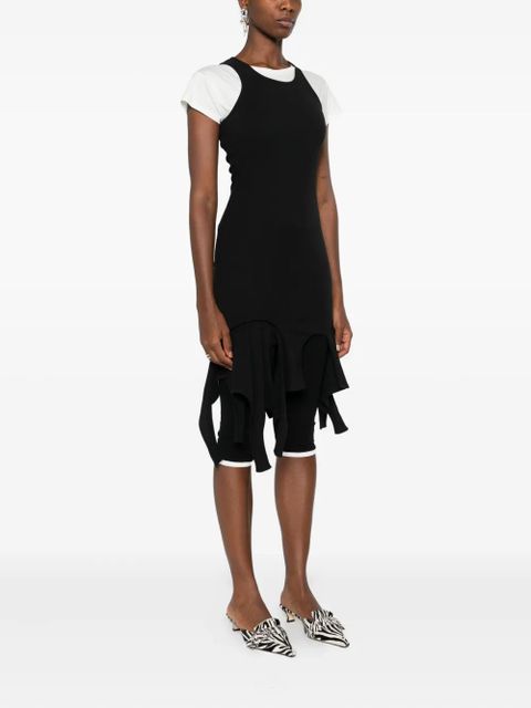 Alexander Wang frayed racer-neck mini dress - Black
