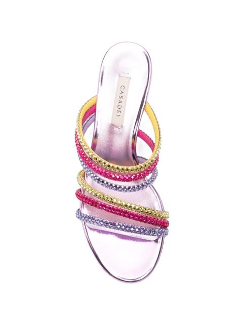 Casadei crystal-embellished metallic sandals - Purple