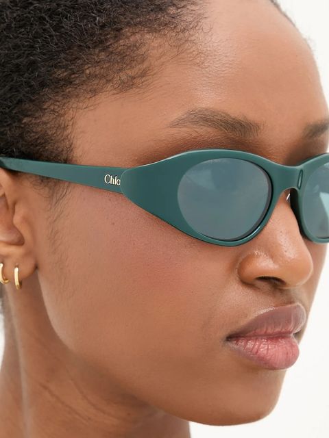 Chloé okulary przeciwsłoneczne damskie kolor turkusowy CH0279S