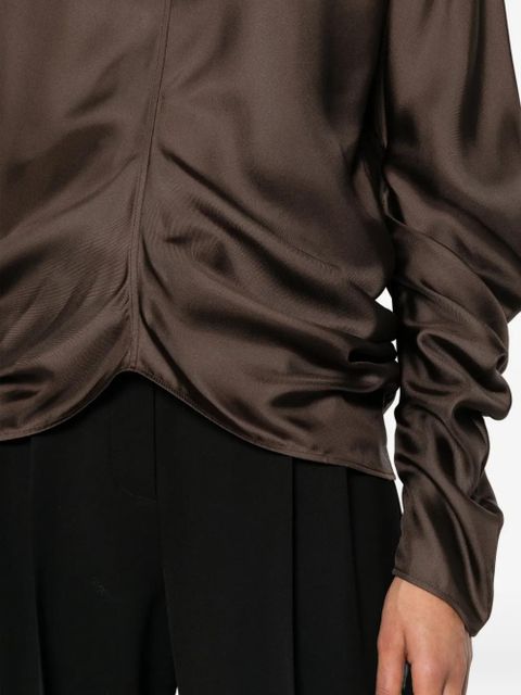 The Row Miles ruffled bodysuit - Brown