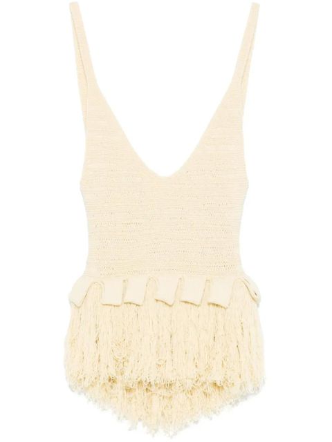 Nanushka fringed top - Yellow - zdjęcie produktu nr 1