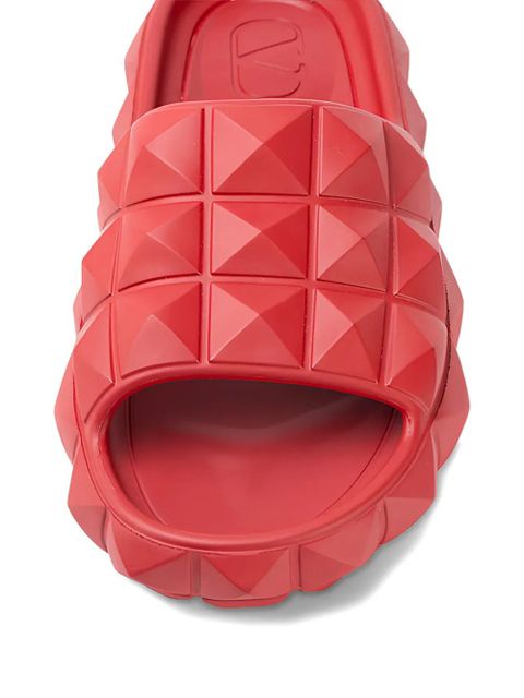 Valentino Garavani studded-embellishment slides - Red