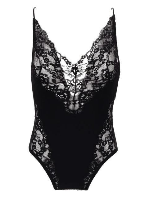 Saint Laurent lace-trimmed bodysuit - Black - zdjęcie produktu nr 1