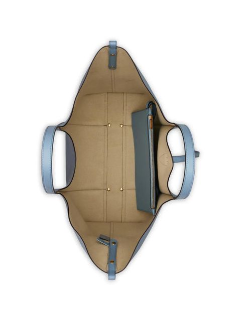 Tod's logo-plaque leather tote bag - Blue