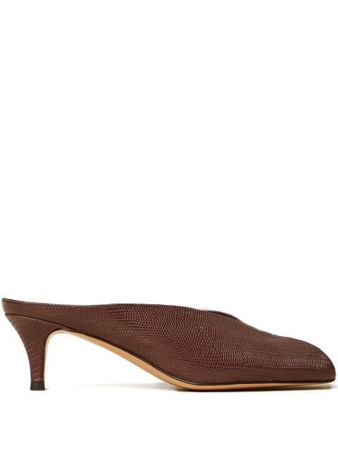 TWINSET embossed-leather heeled sandals - Brown - zdjęcie produktu nr 1