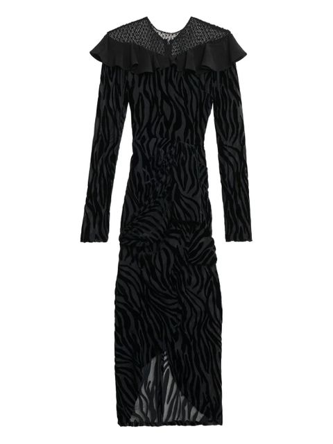 ISABEL MARANT zebra-print asymmetric dress - Black - zdjęcie produktu nr 1