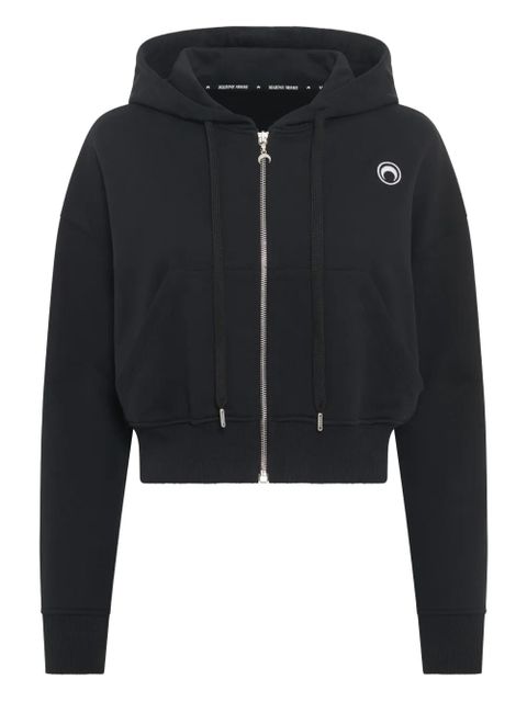 Marine Serre moon-logo zip-fastening hoodie - Black - zdjęcie produktu nr 1