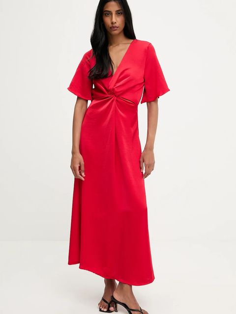 Answear.LAB sukienka kolor czerwony maxi rozkloszowana - zdjęcie produktu nr 1