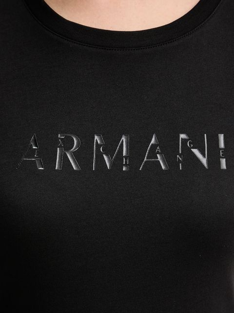 Armani Exchange t-shirt bawełniany damski kolor czarny XW001376 AF10356