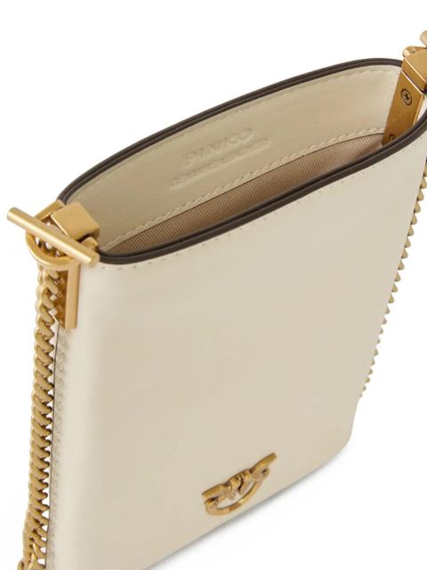 PINKO Love Birds leather smartphone case - Neutrals