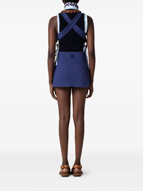 Miu Miu backless logo mini dress - Blue