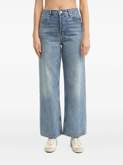 GANNI logo-patch jeans - Blue