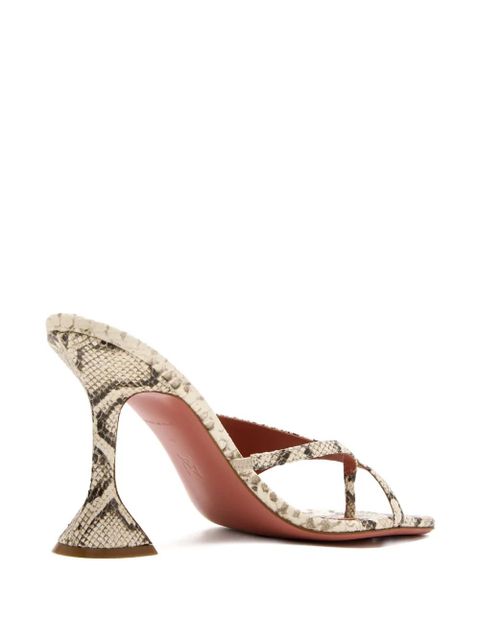 Amina Muaddi 95mm Shiona snakeskin-effect sandals - Neutrals