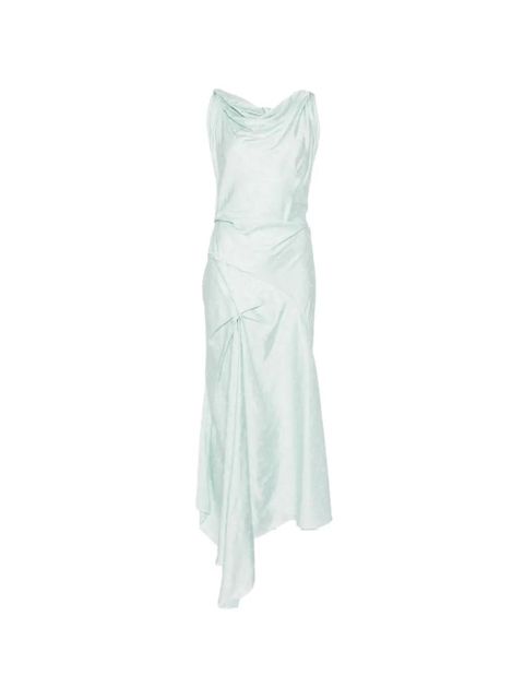 Victoria Beckham cowl-neck drape-detail midi dress - Green - zdjęcie produktu nr 1