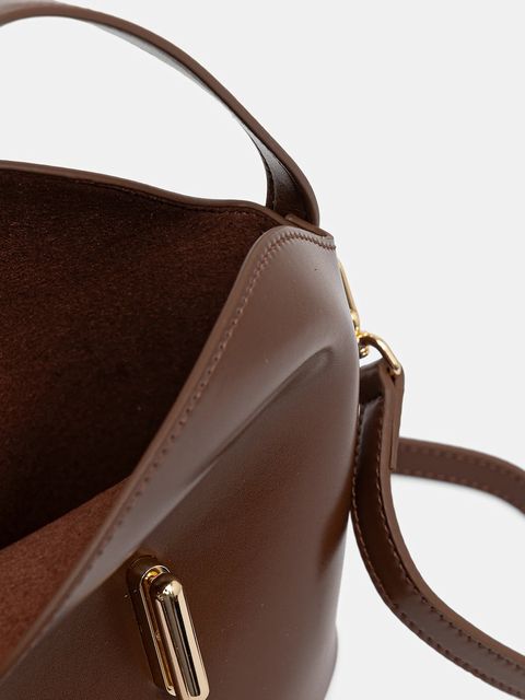 Answear.LAB torebka skórzana kolor brązowy