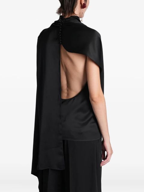 Magda Butrym scarf-detail asymmetric blouse - Black