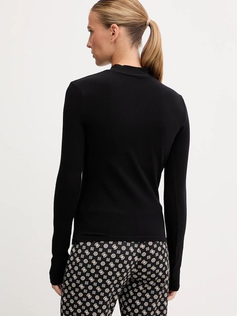 Guess longsleeve ALBA kolor czarny z półgolfem V5BP10 KCBF1