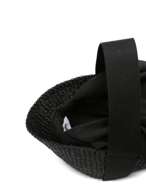 Muun Nona woven straw tote bag - Black