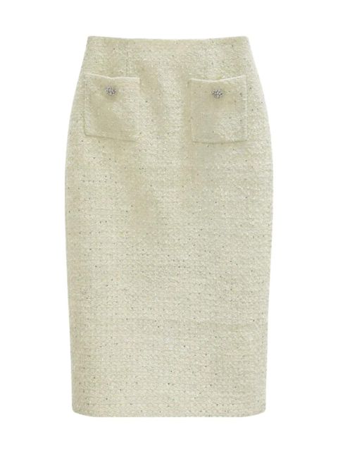 Self-Portrait boucle pocket skirt - White - zdjęcie produktu nr 2