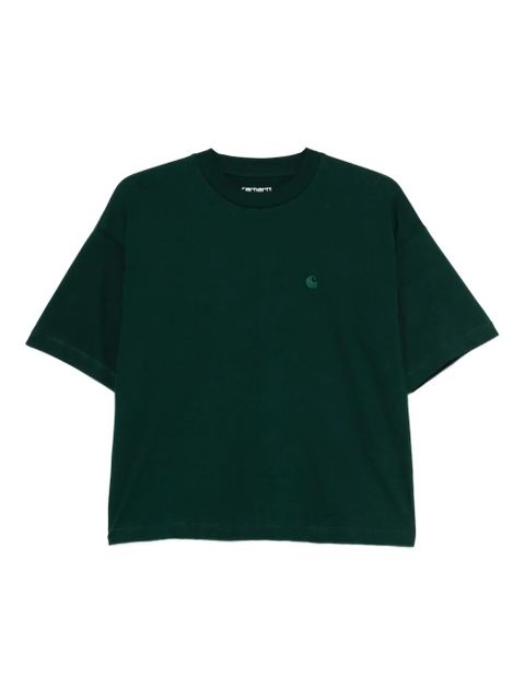 Carhartt WIP logo-embroidered cropped T-shirt - Green - zdjęcie produktu nr 1