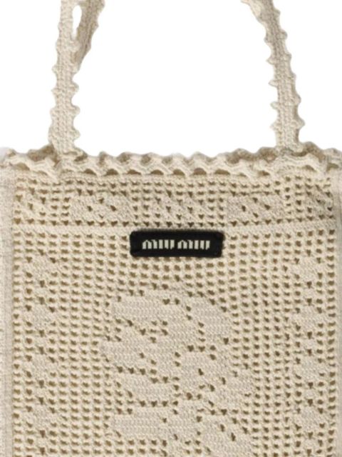 Miu Miu crocheted tote bag - Neutrals