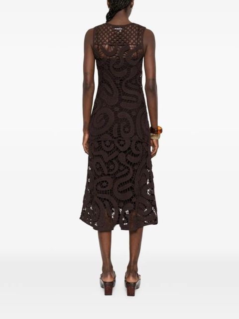 PINKO crochet midi dress - Brown