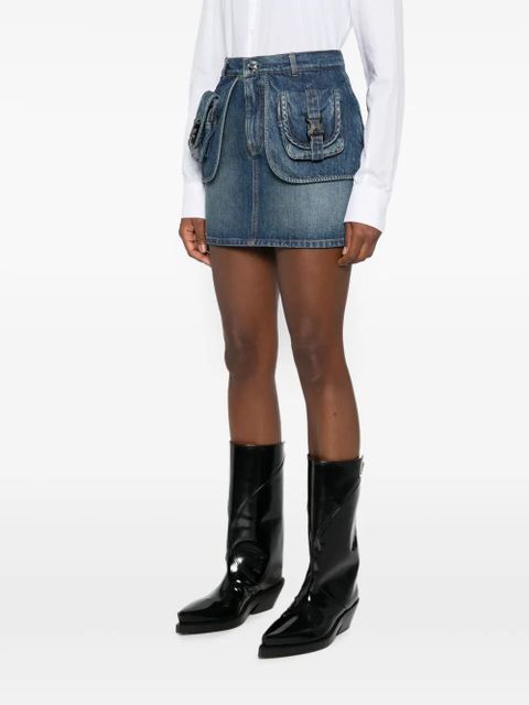 Coperni flap-pockets denim skirt - Blue