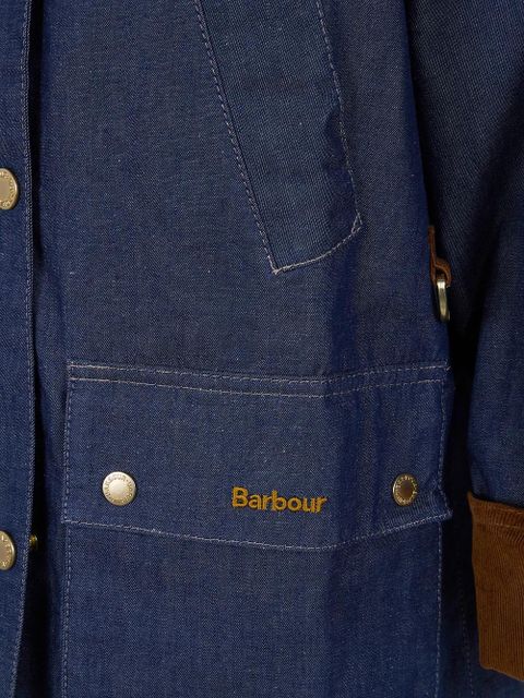 Barbour Asker corduroy-collar denim coat - Blue