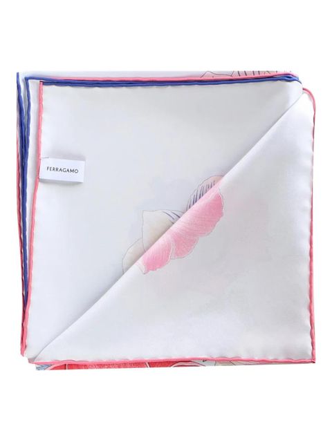 Ferragamo floral silk scarf - Blue