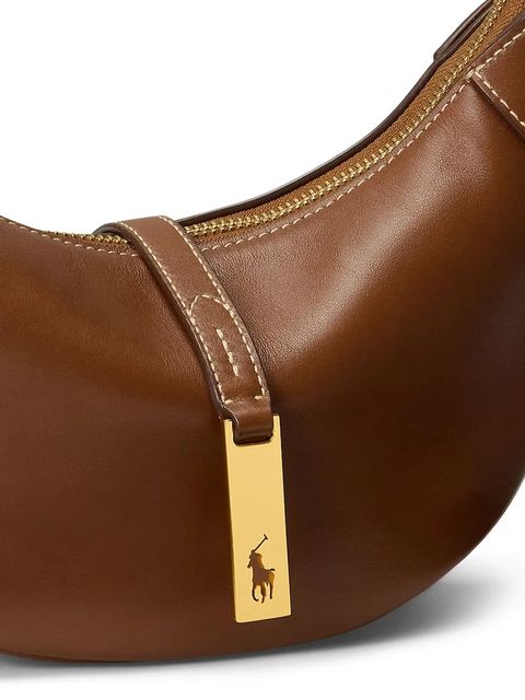 Polo Ralph Lauren torebka skórzana kolor brązowy 428871248