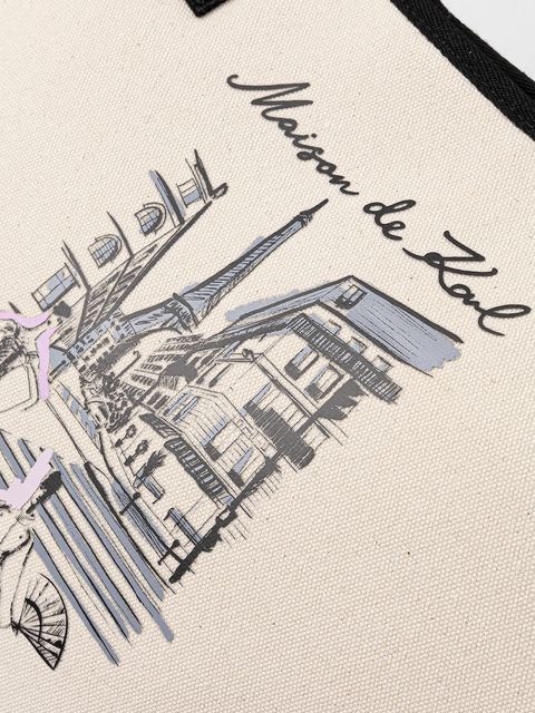 Karl Lagerfeld torebka bawełniana K/SKETCH kolor beżowy A4W50057