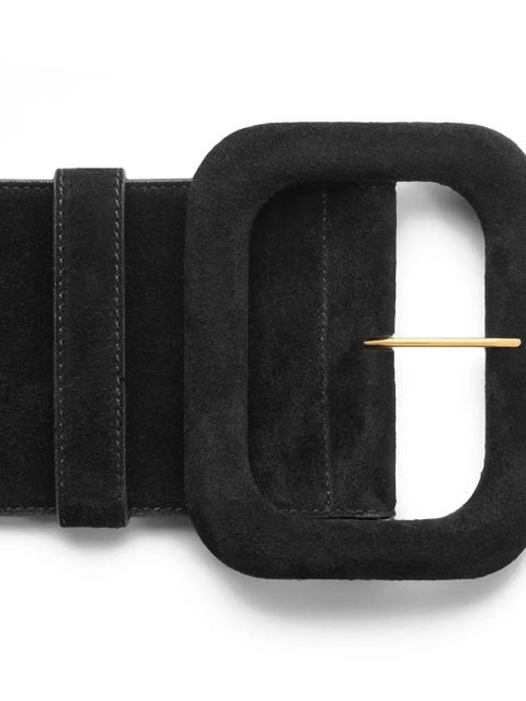 AMI Paris rectangular-buckle suede belt - Black - zdjęcie produktu nr 2