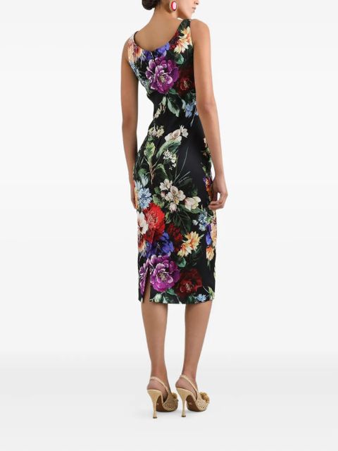 Dolce & Gabbana floral-print midi dress - Black