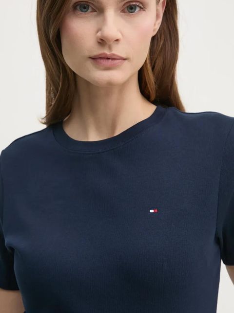 Tommy Hilfiger t-shirt bawełniany damski kolor granatowy WW0WW40587