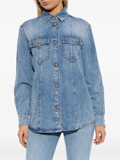 Balmain point-collar denim shirt - Blue