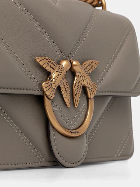 Pinko torebka skórzana kolor szary 104550 A2OS