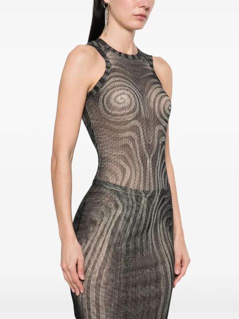 Jean Paul Gaultier Spiral mesh bodysuit - Black