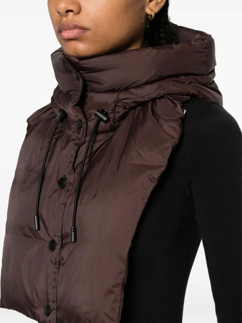 Yves Salomon padded hooded bib - Brown