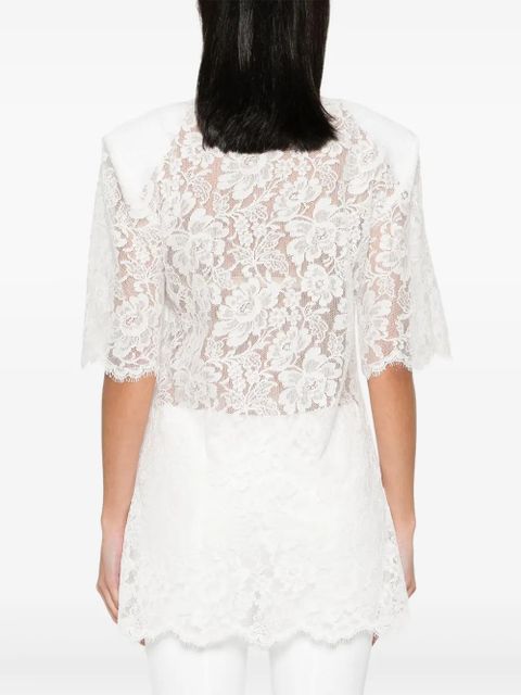 Rowen Rose lace collar polo shirt - Neutrals