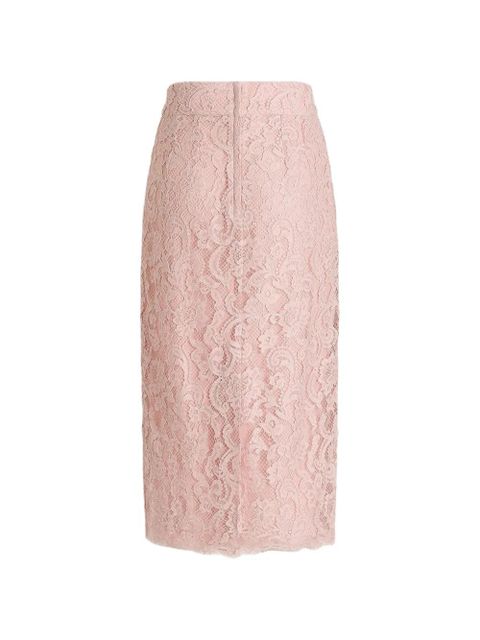 Dolce & Gabbana floral-lace midi skirt - Pink - zdjęcie produktu nr 2