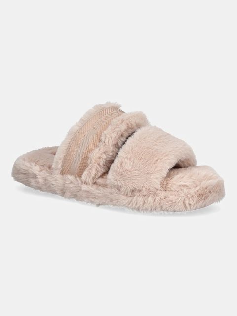 Tommy Hilfiger kapcie HILFIGER FUR SLIPPER kolor pomarańczowy FW0FW08854 - zdjęcie produktu nr 1