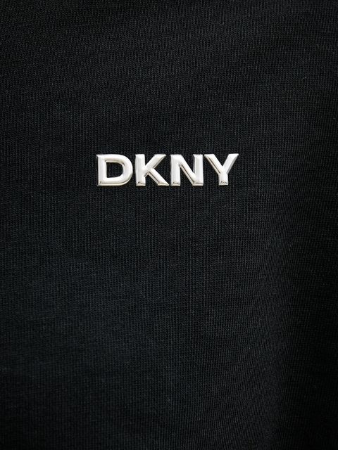 Dkny bluza damska kolor czarny z kapturem gładka DP6J9665