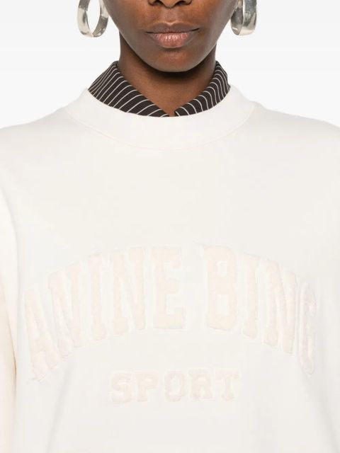 ANINE BING embroidered-logo sweatshirt - Neutrals