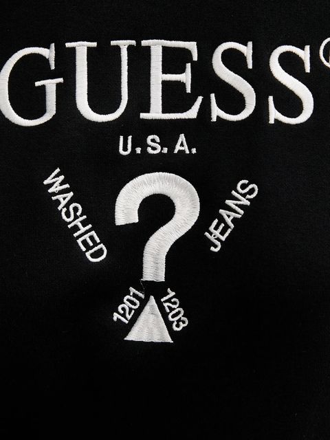 Guess bluza ROBERTA damska kolor czarny z aplikacją V5RQ12 KC3D2