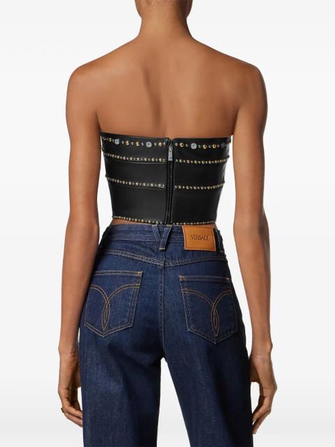 Versace studded leather top - Black - zdjęcie produktu nr 2